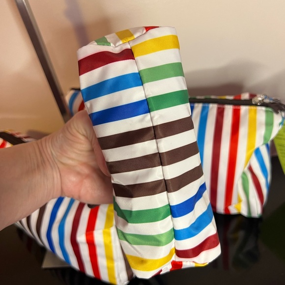 Henri Bendel Rainbow Stripe Cosmetic Bag Set (3 pc) - Collectible & Rare! - Picture 4 of 9
